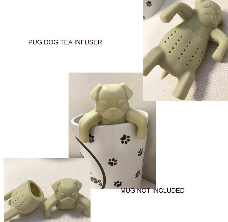 ArtiWare SET of 2 black & tan Dog Pug Shape Tea Infusers Loose Leaf Strainer Herbal & Fruit Tea Filter Diffuser Food Grade Silicone Add fun to tea time - Image 3